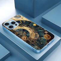 Time corona new Hot-selling protective case Phone Case Metallic paint Glass PhoneCase for iPhone 17 16 15 14 13 12pm Pro Plus iPhone 17