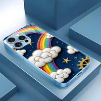 Rainbow new Hot-selling protective case Phone Case Metallic paint Glass PhoneCase for iPhone 17 16 15 14 13 12pm Pro Plus iPhone 17
