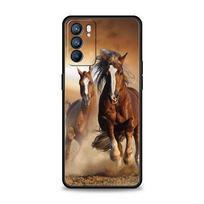 Beautiful Brown Horses Phone Case For Oppo Reno13 Reno12 Reno11 F Reno10 Pro A54 5G Find X5 A53 A9 A57 A78 4G A79 A80 A98 Cover For Oppo A9 2020