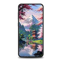 Japan Mount Fuji Cherry Phone Case For Samsung A56 A36 A26 A24 A12 A14 A16 A50 A70 A20E A22 A40 A34 A54 A42 A52 A04s A06 Cover Galaxy A10e