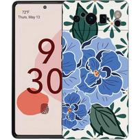Luxury TPU Phone Case For Google Pixel 9 8 8A 7 7A 6 Pro XL 6A 5G Abstract Flower Market Black Soft Back Cover For Pixel 6