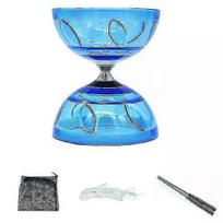 Triple layer large yoyo diabolo toy with carbon of charcoal blue yc
