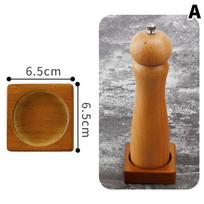 Bamboo Salt Pepper Shaker Stand Tray 1/2 Hole Base Tea Tray Home Decor Seasoning Bottle Storage Holder Wood Pepper Mill Tray