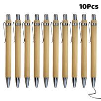 10Pcs Bamboo Ballpoint Pen Stylus Contact Pen Office & School Supplies Pens & Writing Supplies Gifts-Black Ink Onesize