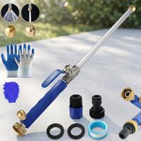 High Pressure Water Gun Garden Hose Spray Nozzle with Multiple Brass Nozzles and Accessories for Car Washing and Outdoor Cleaning Tools Set One Size