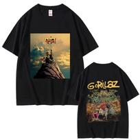 Rock Band Gorillaz The Mountain Tour 2026 T-shirt Men's Women Vintage Soft Cotton T Shirts Male Casual Oversized Crewneck Tshirt S įvairiaspalvis