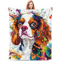 Tapestry colorful blanket Cavalier King Charles Spaniel 75x100 juoda