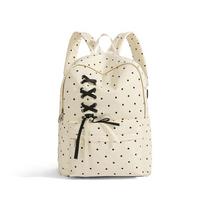 New Solid Color Nyl Round Dot Backpack Student Versatile Casual Backpacks 2026 Fashi Large Capacity Commuting Bags for Women smėlis