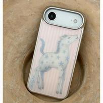 INS Cute Cartoon Star Striped Pony Matte Phone Case For iPhone17 Promax Air 16 E 15 14 13 12 11Pro Max 78Plus Y2K Advenced Cover iPhone Air