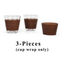3/5/10 pcs Genuine LeatherWine Glasses Wrap For Whisky 3.5''x2.4''x3.8'' Inch Cup Sleeves Cover Wholesale