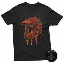 Motocross Helmet Drip Melt Graphic Dirt Bike Racing T-Shirt S įvairiaspalvis