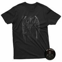 Dark Skeleton Angel Demon Wings Goth Fallen Horror Fantasy T-Shirt S įvairiaspalvis
