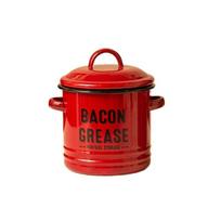 with Enamel Ears Enamel Grease Container Large-Capacity Seasoning Tanks Porcelain Oil Tank  Kitchen raudona