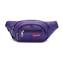 Unisex Fanny Pack Waterproof Large Capacity Adjustable Strap Workout Runing Hiking Outdoor Waist violetinė