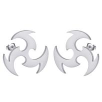 Men Punk Black Spiral Dart Stud Earrings for Women Girls Stainless Steel Trendy Earrings Post Personalize Waterproof Zircon