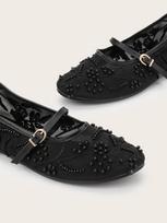 Siuvinėjimo Siūlų Karoliukų Tinklelio Balerinos Moteriška Mada Baltos Perlinės Mary Jane Batai Lengvi Vasariniai Plokščiapadžiai Elegantiški Jaukūs Plokšti Sandalai 35 juoda