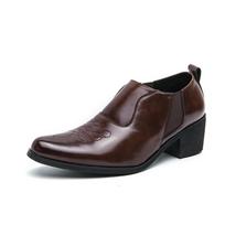 Fashion Winter Hot Selling Men's Ankle Boots Pointed High-end Banquet Dress Shoes Classic Brown Men's Height Increasing Chelsea Boots 38 ruda