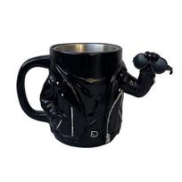 Creative Biker Jacket Coffee Mug Resin Leather-Look Design Mug with 304 Stainless Steel Inner Novelty Gift for Men Motorcycle Lovers Home Office Decor 1pc