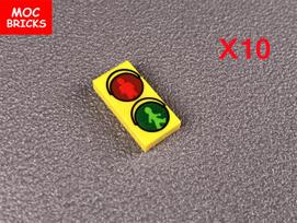 MOC Plytos Kelio ženklas 1X2 1X4 2X2 Šviesoforas Miesto gatvė Pėsčiųjų perėja Geležinkelio žaislai Edukaciniai konstravimo kaladėlės Lėlės Vaikų dovanos gray