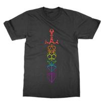 Rainbow Dice Sword t-shirt funny dnd top Dungeons + Dragons LGBT shirt M