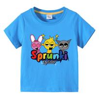 Sprunki Children's Incredibox Girls Short Sleeve Top Boys Summer Clothing 100