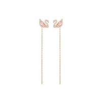 Swarovski Dazzling Swan serijos paauksuoti auskarai-vinukai su gulbės motyvu moterims Rožinės spalvos 5469990 Box+Shopping Bag