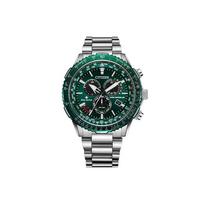 Citizen Eco-Drive serijos dvigubo mygtuko laikrodis Unisex laikrodžiai Žalias CB5004-59W Regular Watch Box,Green Dial CB5004-59W black