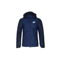 Nike Sportswear Logo Casual Windbreaker Hooded Cotton Jacket Winter Men jackets Dark-Blue 861789-429 M