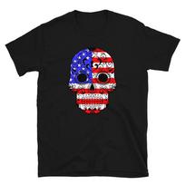 Skull Trippy Hippie American USA Flag T-Shirt 4XL