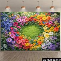 2D Multicolor Flower Garden Backdrop Spring Butterfly Photo Background 47.2x31.5inch/120*80cm