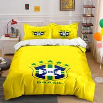 Brazil football crest pattern. Bedding sets Duvet cover sets Duvet covers Pillowcases(1 * Duvet Cover 2 * Pillowcases, without duvet insert) 135x200cm