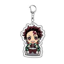 No Kimetsu Yaiba Tanjiro Kamado Nezuko Acrylic Keychain Pendant Anime Merchandise Custom In Stock Bulk For Kids Adults Children's Birthday Gift 55mm