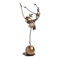 Metalinė balerinos skulptūra Metalinės sodo statulos Ornamentas Stačios metalinės sodo statulos Šokanti mergaitė Ornamentai Vidaus lauko brown
