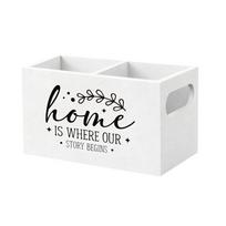 Wooden Remote Control Storage Box Decorative with 2 Slots Tea Bag Storage Box Simple Cosmetics Storage Rack Couch balta