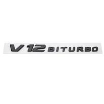 ABS V12 BITURBO Badge 2017-2021 Car Fender Trunk Emblem Sticker for Mercedes Benz W204 W205 W210 W212 W213 C E Class GLK ML GLC