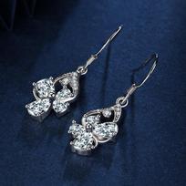 HuiSept Fashion Silver 925 Earrings Jewelry Butterfly Shape Amethyst Zircon Gemstones Ornaments Drop Earrings for Women Wedding balta