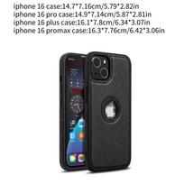Luxurious Faux Leather Iphone 16 Pro Max Case Durable Shockproof Business Style Black 16
