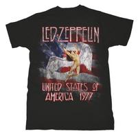 Led Zeppelin Spalvotas JAV Turas 1977 Jimmy Page Marškinėliai Unisex T-shirt S įvairiaspalvis