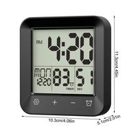 Bathroom Waterproof Shower Timer 12/24-hour Time Clock Date Week Digital Temperature Display LCD Display Screen Wall Clock Timer juoda