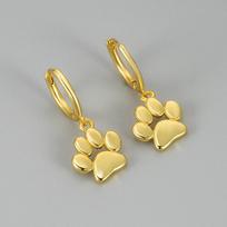 Sweet Fresh Cat Paw Ear Clips Versatile Cute Animal Print Earrings Niche Personality Daily Women Jewelry copper