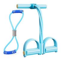 6-Tube Pedal Ankle Puller Figure Sit-up Pull Band Elastic Yoga 8 Resistance Rope with Handle G
