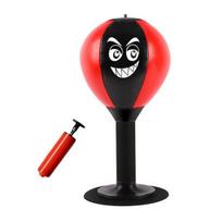Desktop Punching Bag with Suction Boxing Speed Duty Stress Relief Cup Heavy Ball Kids Adults raudona