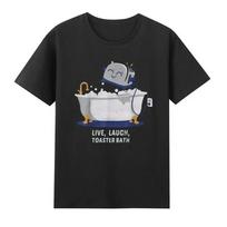 Live Laugh Toaster Bath Satire Funny Pattern Sarcasm Jokes Vintage Men's T Shirt S įvairiaspalvis