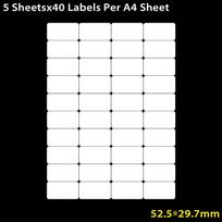 5pcs Multifunction Labels For Inkjet / Laser Printer Address Labels White A4 Sheets Sticky Self Adhesive Splitting Paper
