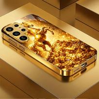 Luxurious Fast horse High-end PhoneCase Electroplated Glass PhoneCase for Samsung Galaxy S26 S25 S24 S23 S22 S21 FE Ultra Plus GalaxyS25