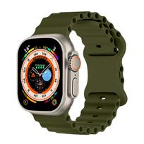 Ocean Style Silicone Strap for Apple Watch S10/11 - Monochrome Butterfly Buckle 38/40/41mm