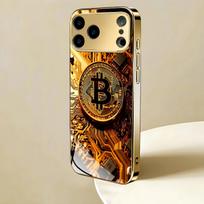 Premium Gold Bitcoin Tech Pattern For iphone 17 case fashion phone cases Glass Phone Case for iPhone 17 16 15 14 13 pm Pro Plus iPhone 11 Pro Max