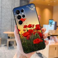 aguonos gėlės žydėjimo telefono dėklas, skirtas Samsung Galaxy S25 S24 S23 S22 S21 S20 Ultra S9 S10 Plus S25 FE, galinis dangtelis For Galaxy S9
