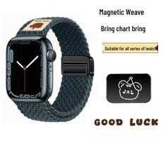 Nylon Woven Strap for Apple Watch Series 5-10 - Top Hat Bear Design 42/44/45/46/49mm