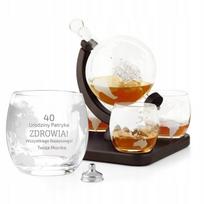 Karafka Globus Szklanki Zestaw Do Whisky Z Grawerem Prezent Na Urodziny
